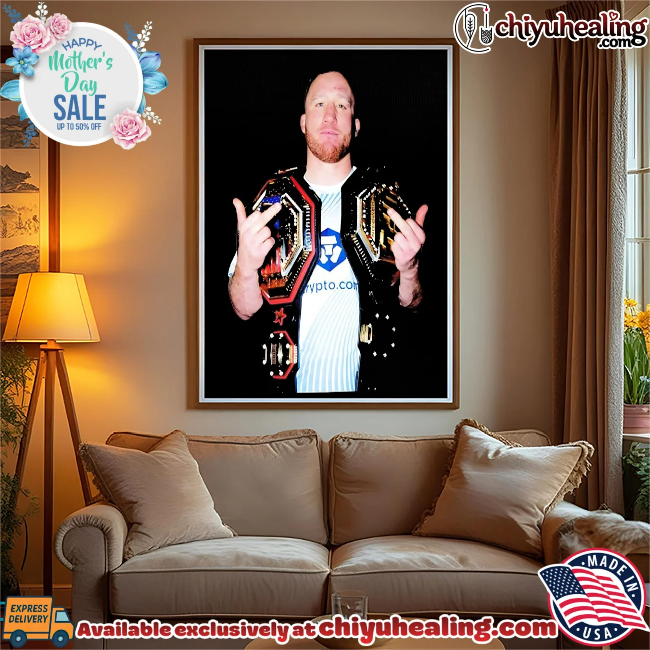 Justin Gaethje 14 Champions 2026 middle finger official shirt & hoodie | IP Merchandise Justin Gaethje 14 Champions 2026 middle finger