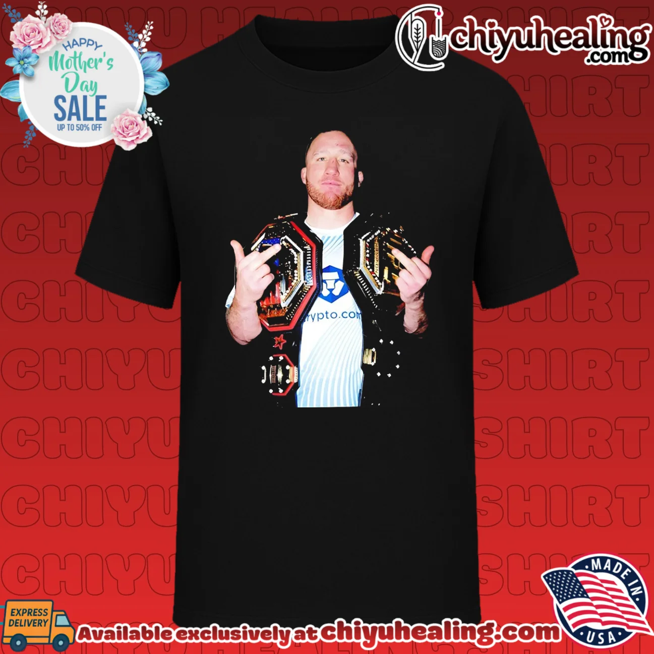 Justin Gaethje 14 Champions 2026 middle finger