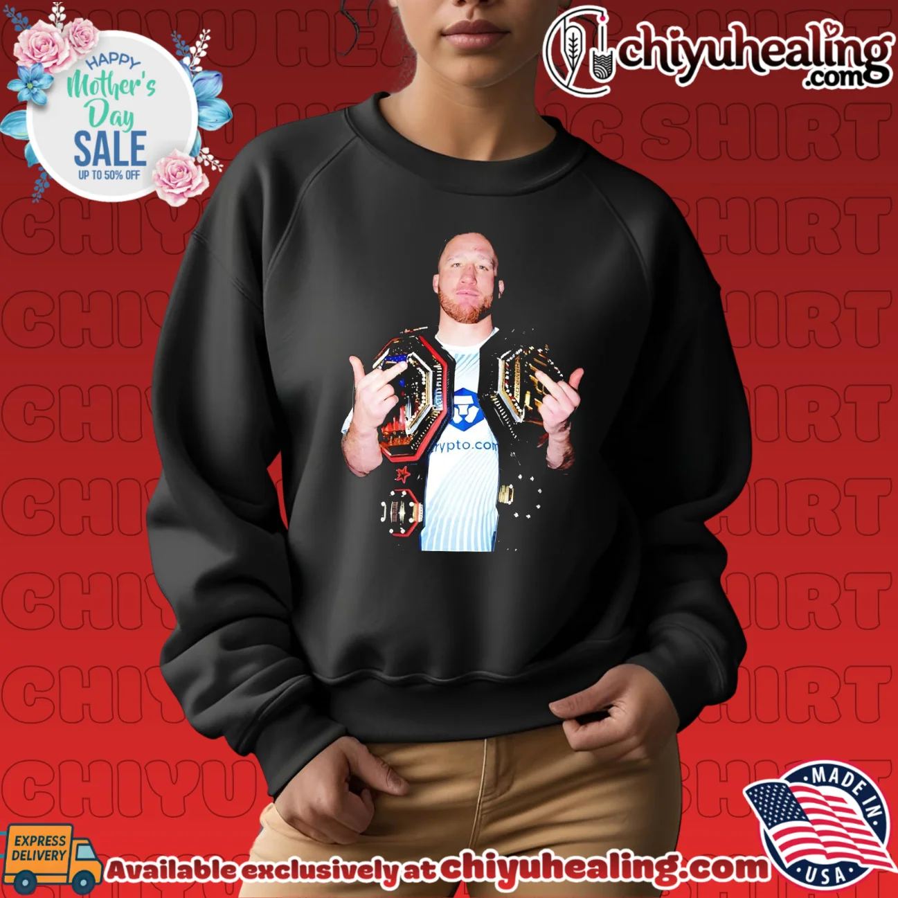 Justin Gaethje 14 Champions 2026 middle finger official shirt & hoodie | IP Merchandise Justin Gaethje 14 Champions 2026 middle finger