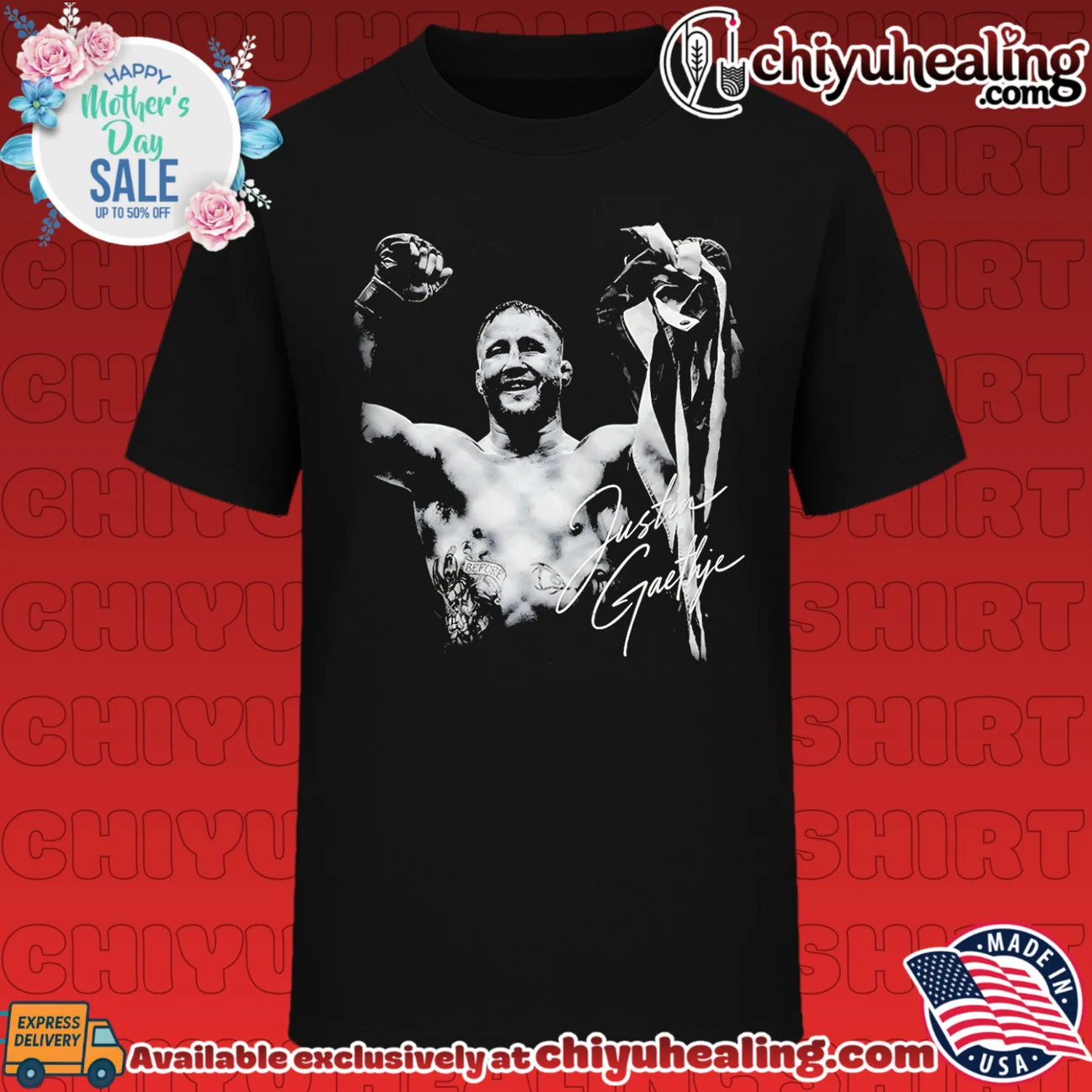 Justin Gaethje 2026 UFC Champions signature retro grail shirt & hoodie - Ultimate Tribute Merch