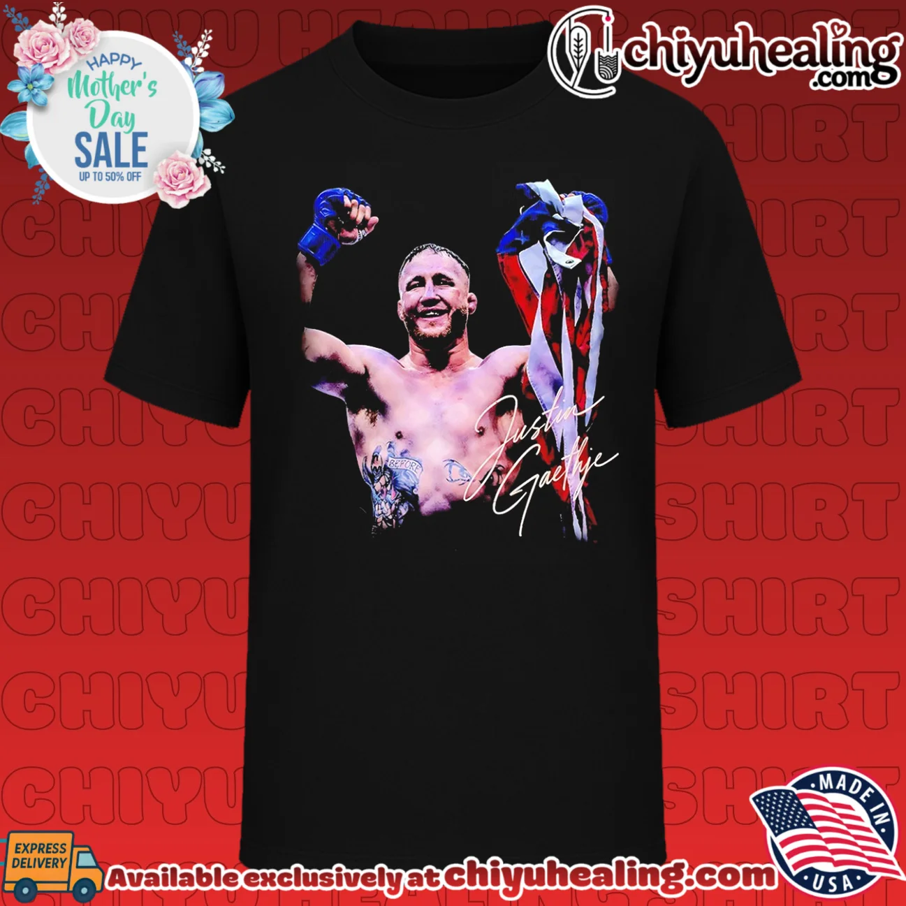 Justin Gaethje 2026 UFC Champions signature signature shirt & hoodie | Limited Stock Edition
