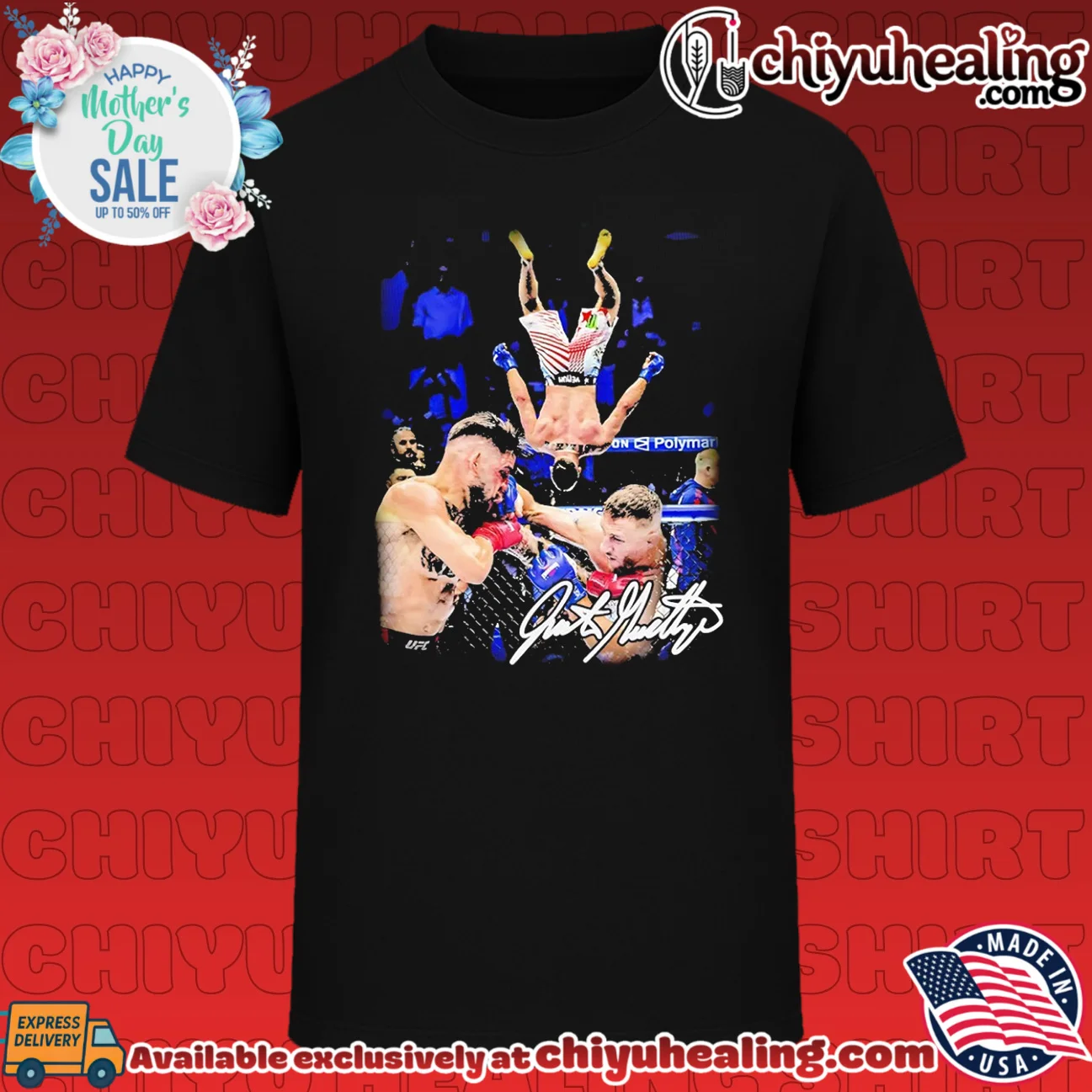 Justin Gaethje air UFC Champions 2026 signature graphic grail shirt & hoodie - Urban Fashion