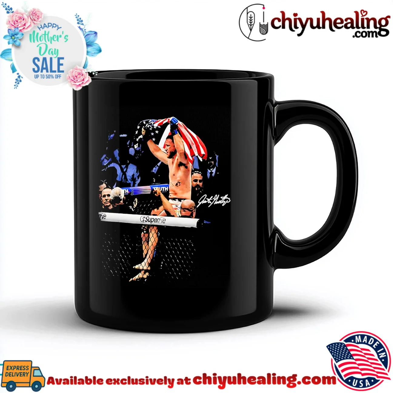 Justin Gaethje holding American flag signature vintage limited shirt & hoodie - The Fan Collection Justin Gaethje holding American flag signature vintage