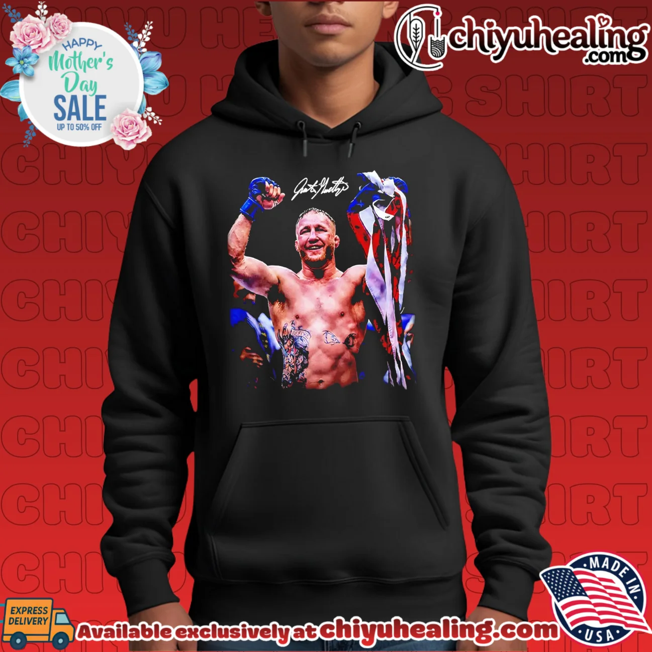 Justin Gaethje UFC fighter mma mixed martial signature shirt & hoodie Justin Gaethje UFC fighter mma mixed martial signature shirt & hoodie