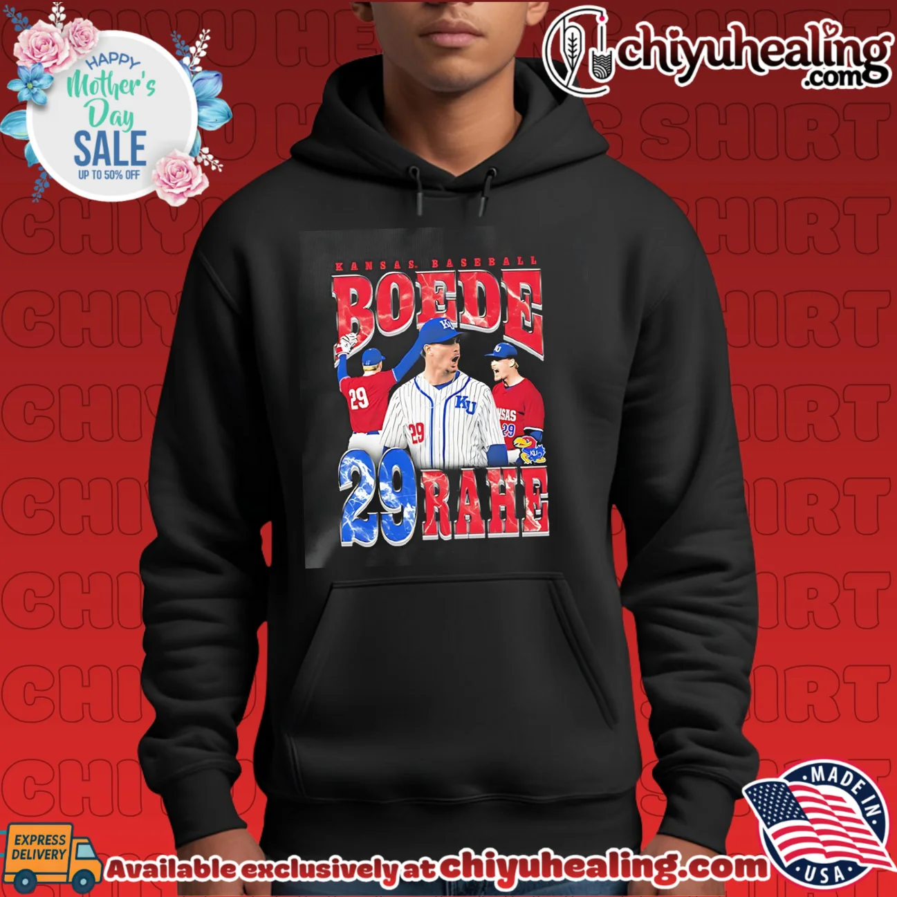Kansas Baseball Boede Rahe number 29 player custom shirt & hoodie | 2026 Edition Drop Kansas Baseball Boede Rahe number 29 player custom shirt & hoodie | 2026 Edition Drop
