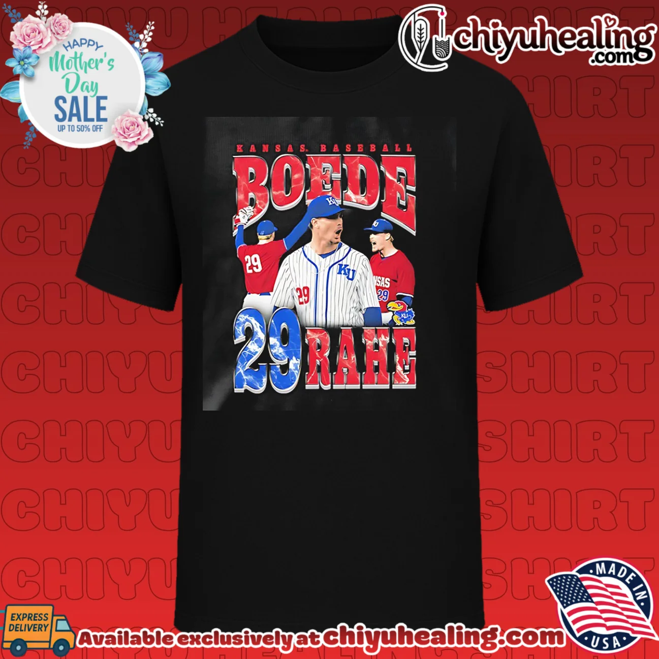 Kansas Baseball Boede Rahe number 29 player