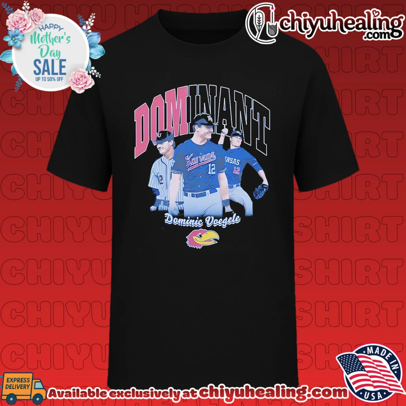 Kansas Baseball Dominic Voegele Dominant shirt & hoodie