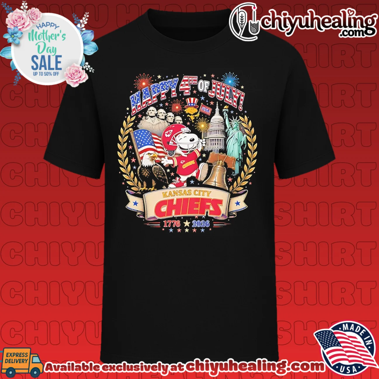 Kansas City Chiefs happy 4th of July 250th Anniversary 1776-2026 Snoopy shirt & hoodie