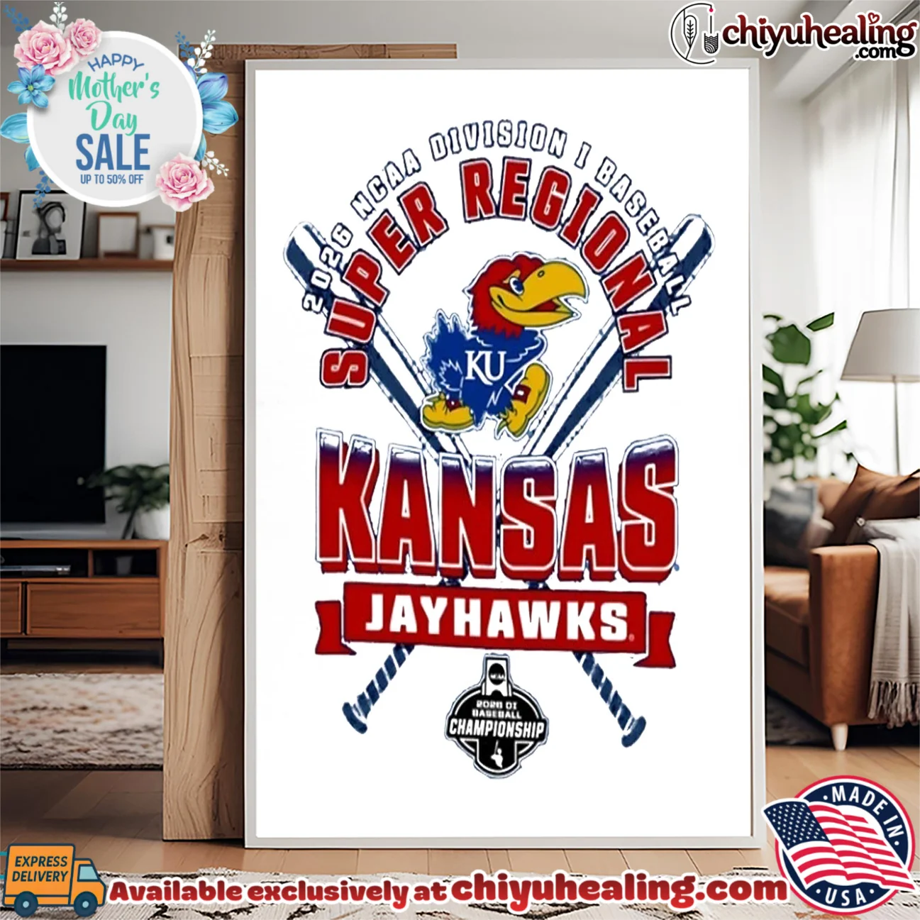 Kansas Jayhaws 2026 NCAA Division I Baseball Super Regionals authentic shirt & hoodie | IP Merchandise Kansas Jayhaws 2026 NCAA Division I Baseball Super Regionals