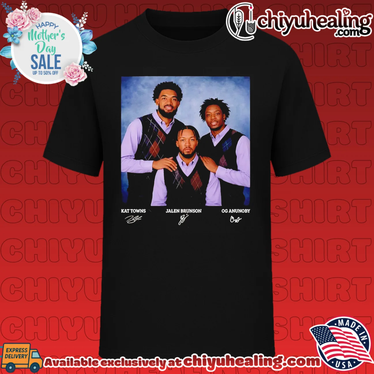 Karl-Anthony Towns Jalen Brunson and OG Anunoby NY Knicks Awkward Family Photo