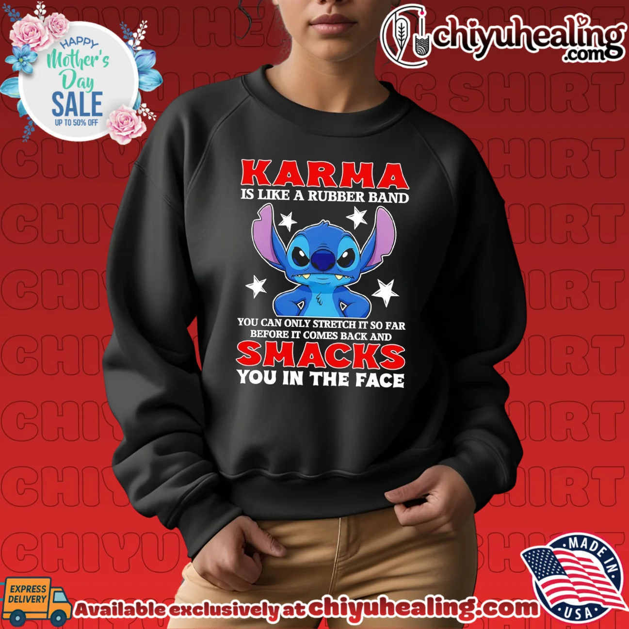 Karma Is Like a Rubber Band Stitch Quote shirt & hoodie Karma Is Like a Rubber Band Stitch Quote