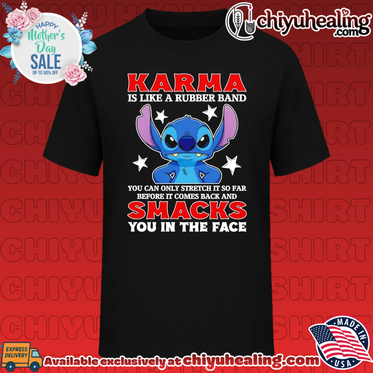 Karma Is Like a Rubber Band Stitch Quote