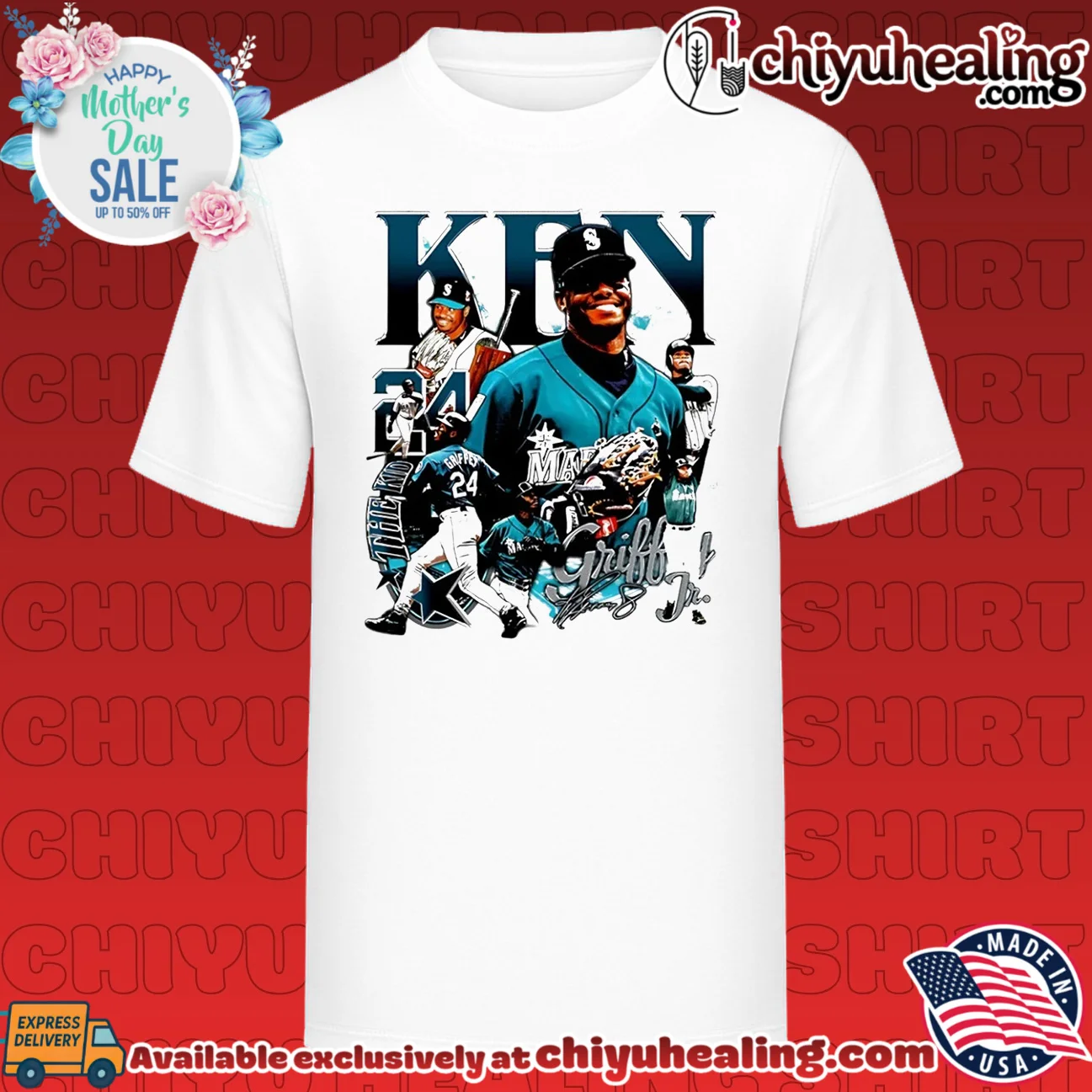 Ken Griffey Jr Seattle Mariners player collage