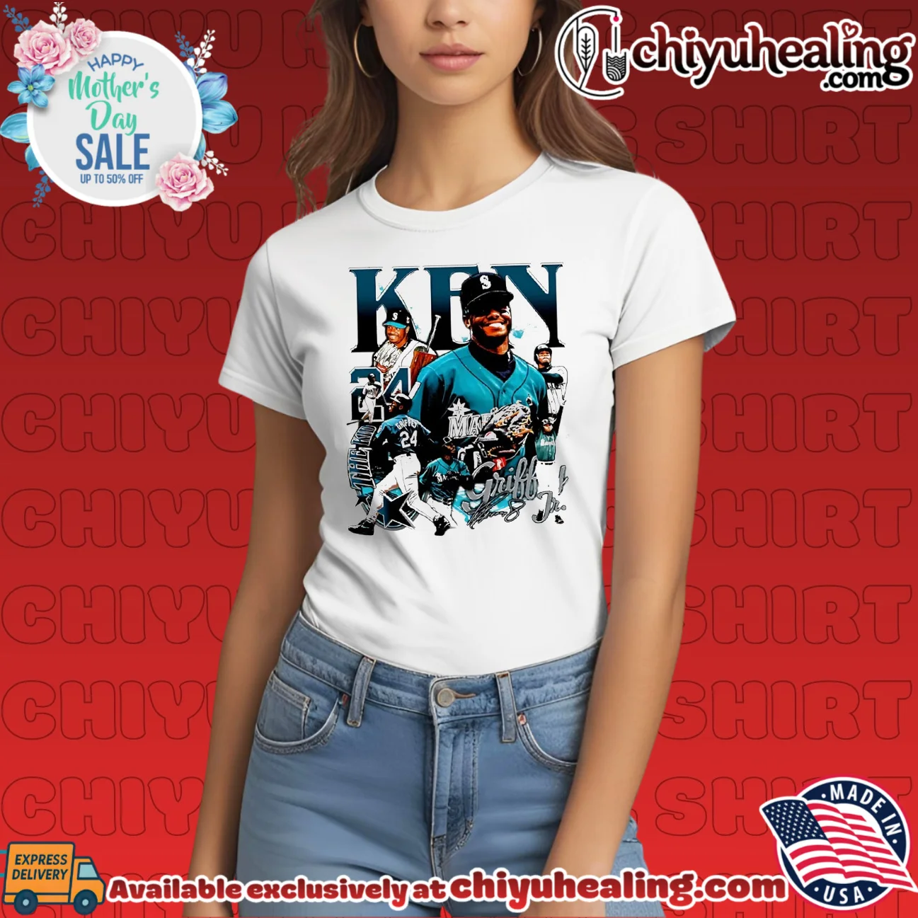 Ken Griffey Jr Seattle Mariners player collage original shirt & hoodie - Ultimate Tribute Merch Ken Griffey Jr Seattle Mariners player collage