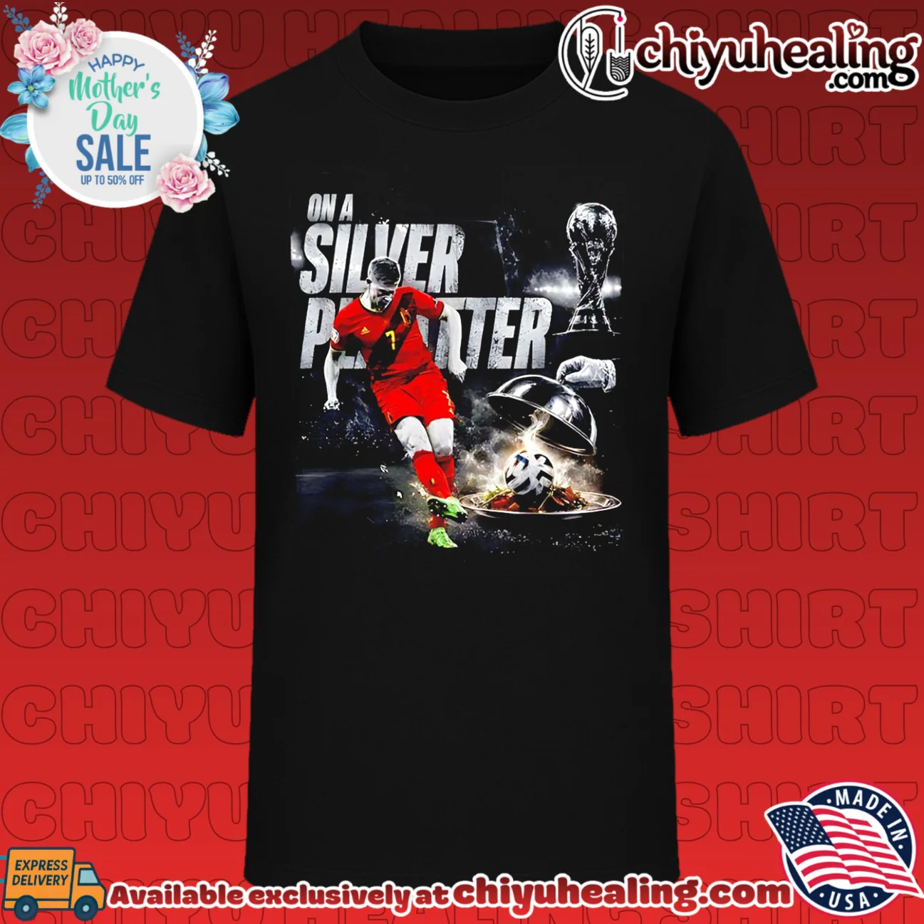 Kevin De Bruyne on a silver platter World Cup 2026 shirt