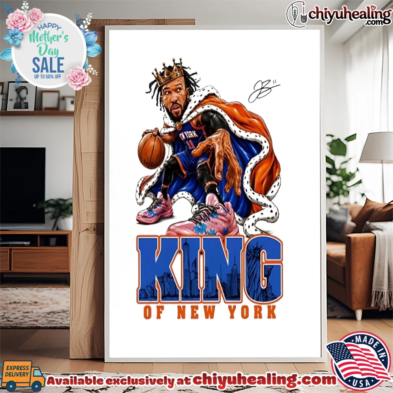 King of New York Knicks Jalen Brunson signature paint shirt authentic shirt & hoodie | Limited Stock Edition King of New York Knicks Jalen Brunson signature paint shirt