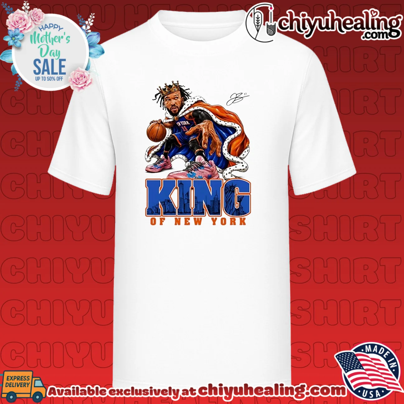 King of New York Knicks Jalen Brunson signature paint shirt
