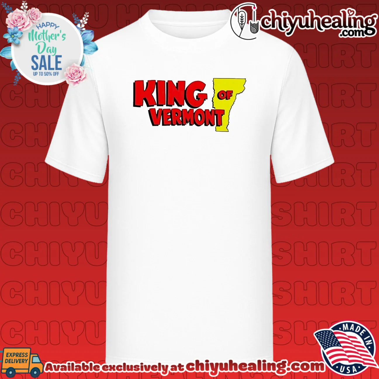 King of Vermont map graphic shirt