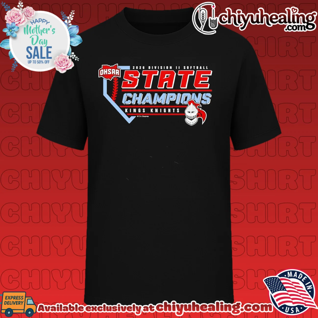 Kings Knights 2026 OHSAA Softball D2 State Champions shirt