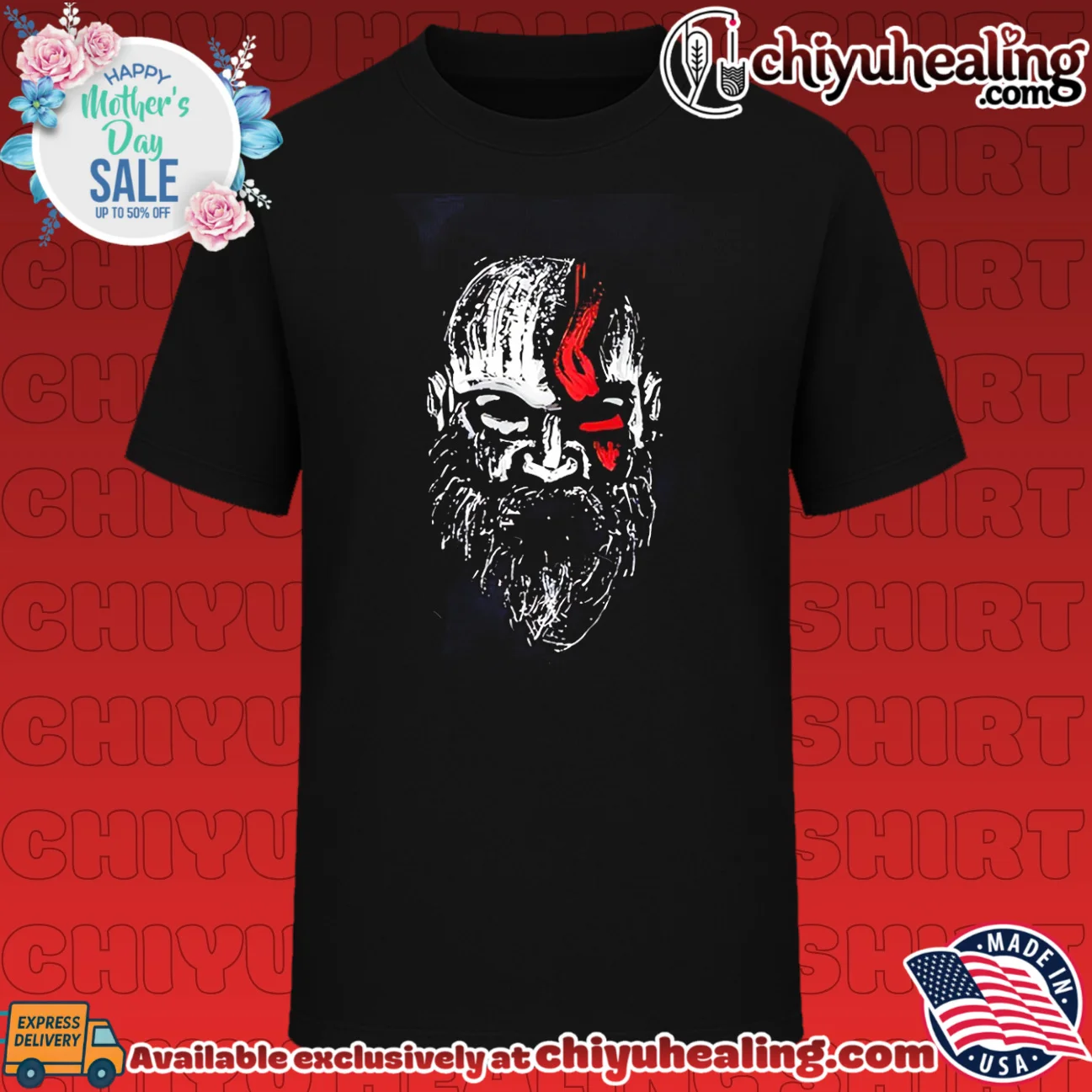 Kratos God of War portrait illustration