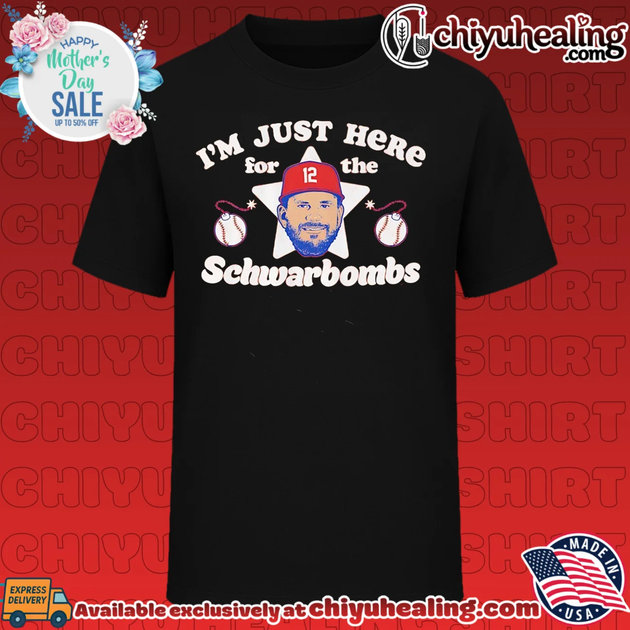 Kyle Schwarber Philadelphia Phillies I'm Just Here for the Schwarbombs shirt & hoodie