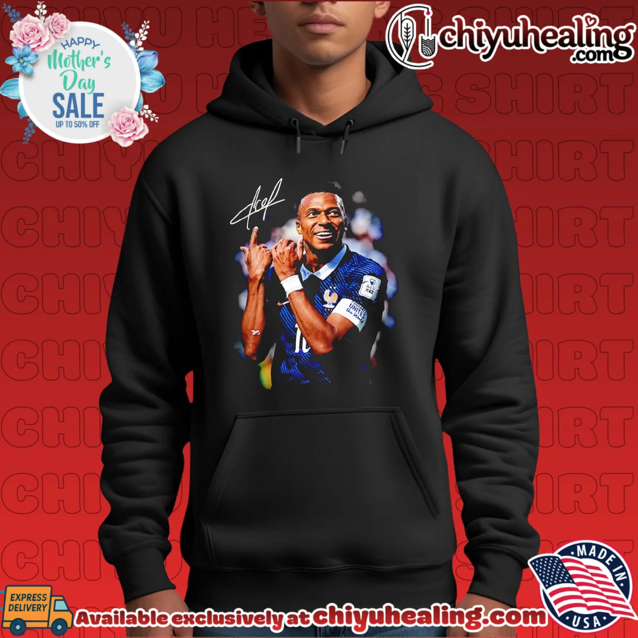 Kylian Mbappe France National Team Portrait Signature shirt & hoodie Kylian Mbappe France National Team Portrait Signature shirt & hoodie