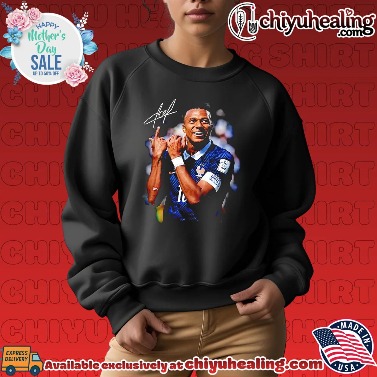 Kylian Mbappe France National Team Portrait Signature shirt & hoodie Kylian Mbappe France National Team Portrait Signature shirt & hoodie