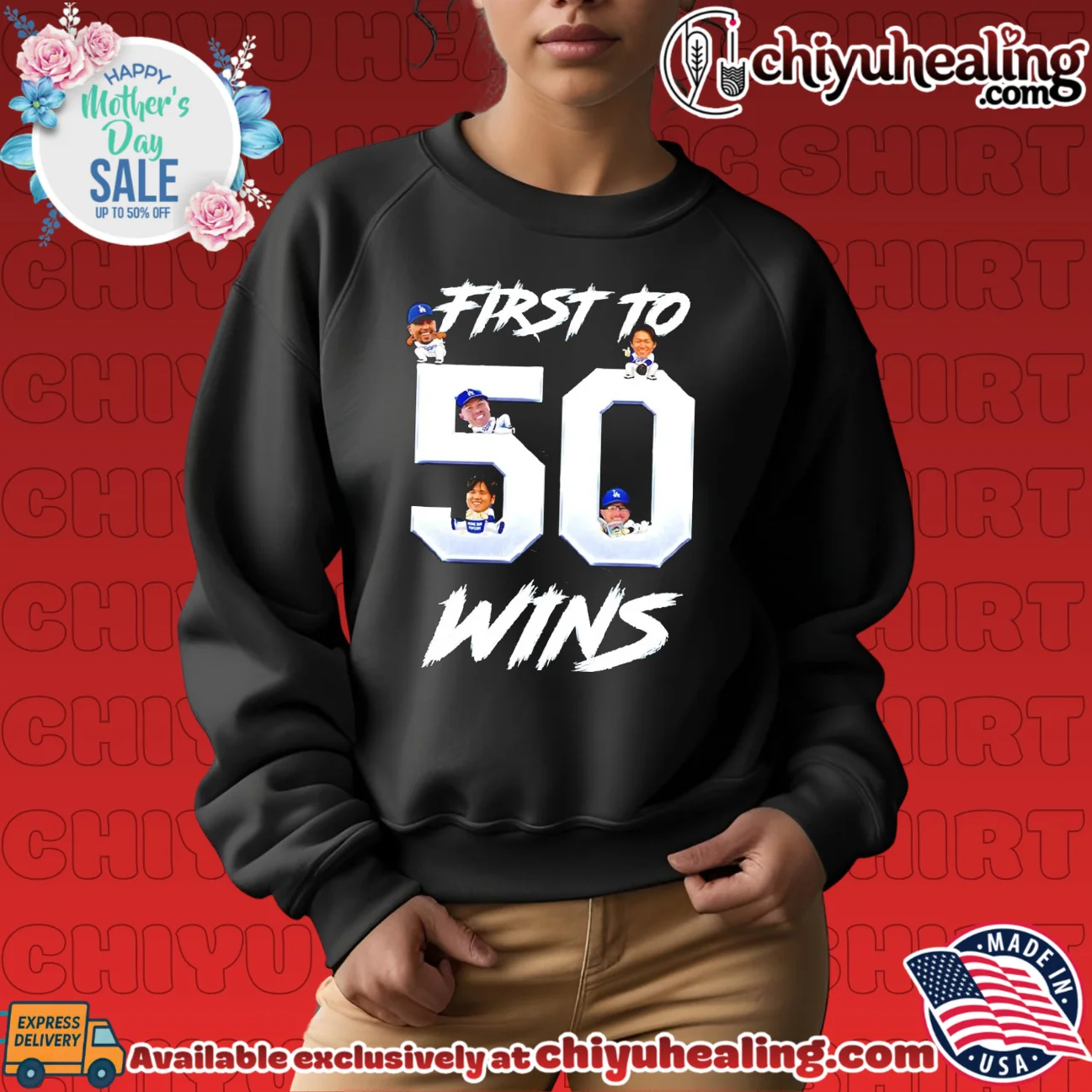 LA Dodgers First to 50 Wins with Shohei Ohtani and Teammates shirt & hoodie LA Dodgers First to 50 Wins with Shohei Ohtani and Teammates shirt & hoodie