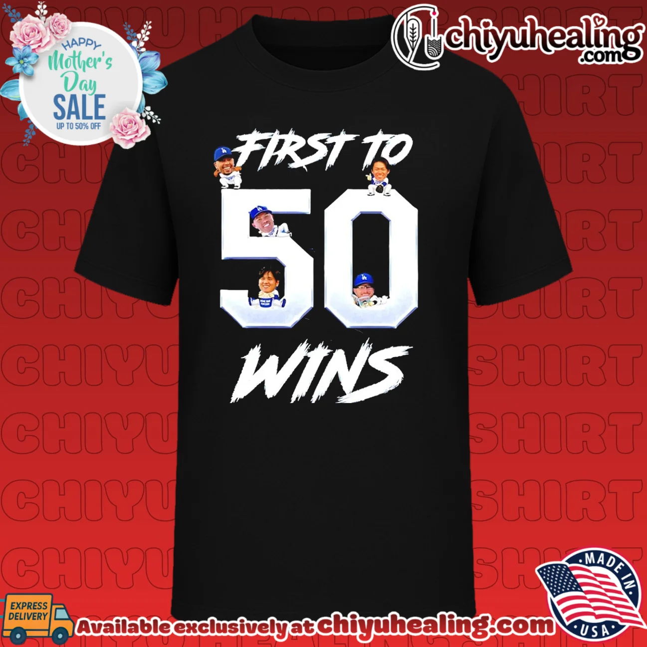 LA Dodgers First to 50 Wins with Shohei Ohtani and Teammates shirt & hoodie