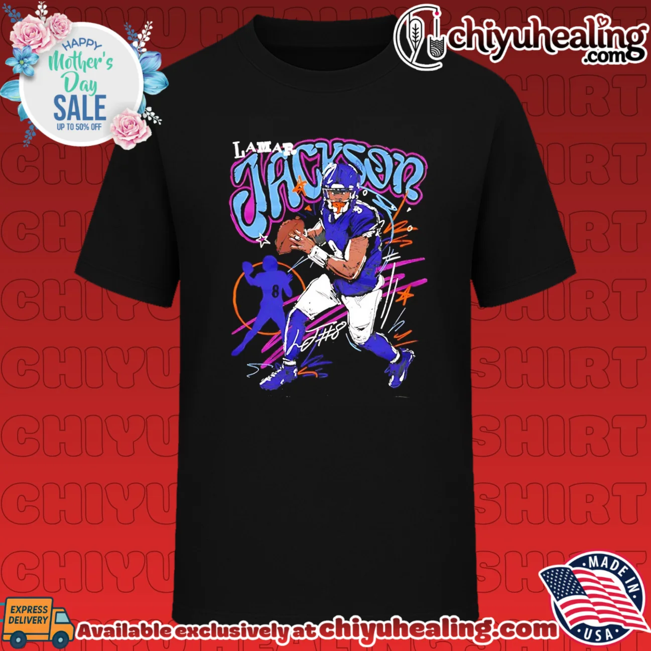 Lamar Jackson Baltimore Ravens Scribble Art shirt & hoodie
