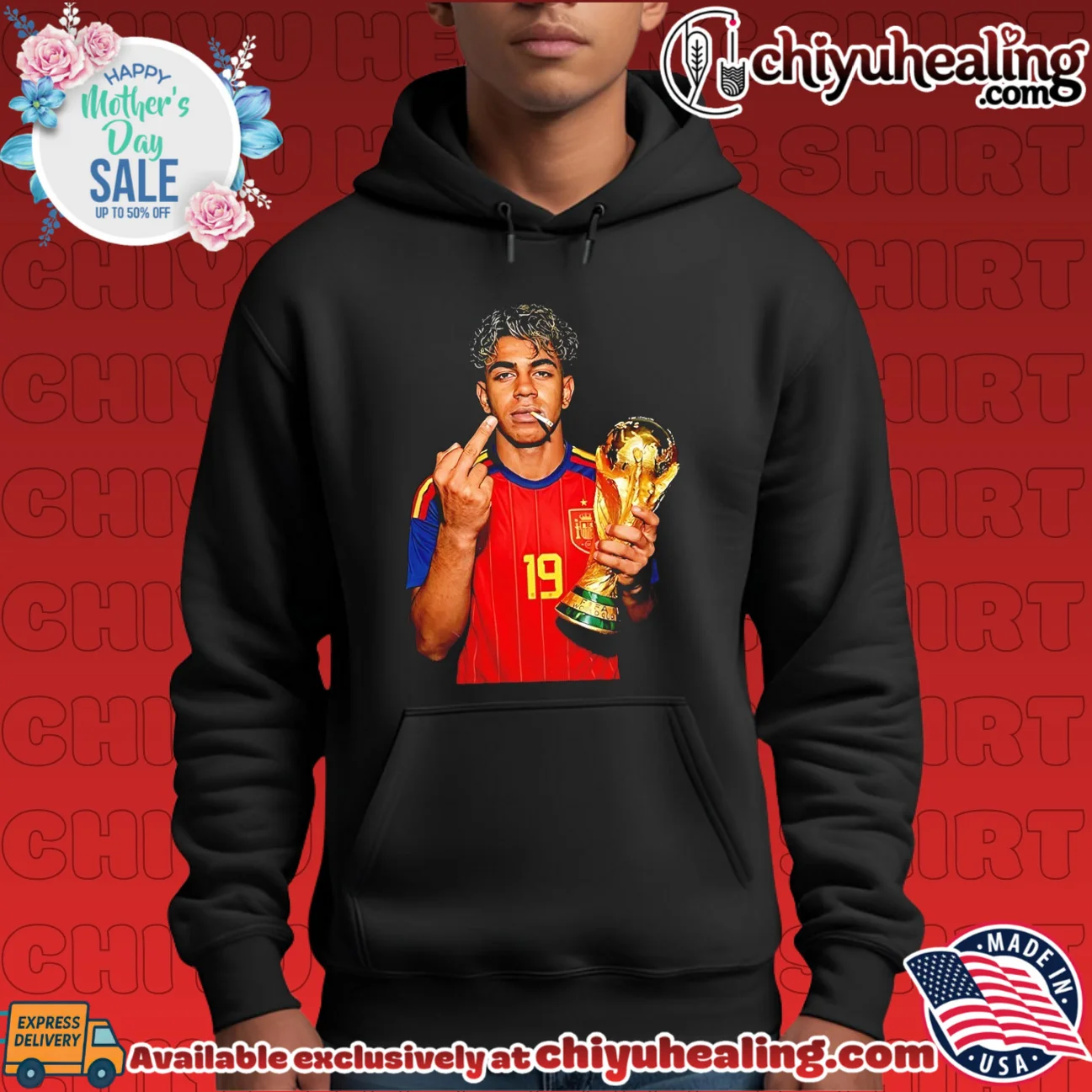 Lamine Yamal holding trophy middle finger shirt & hoodie Lamine Yamal holding trophy middle finger shirt & hoodie