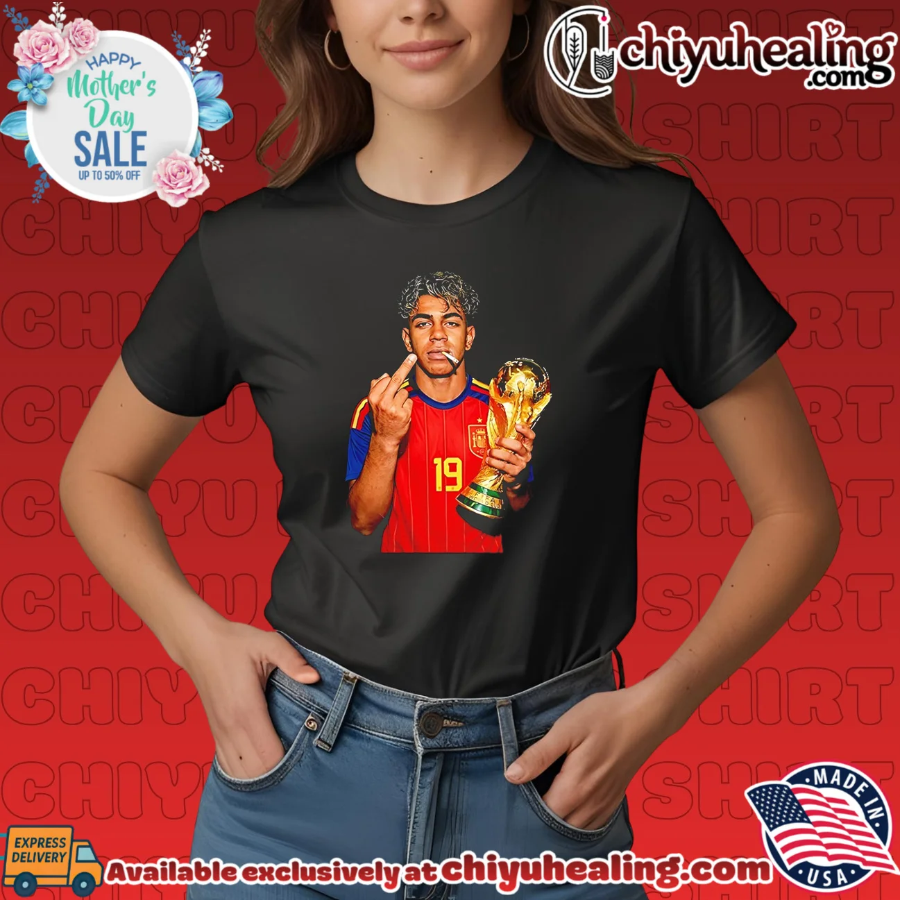 Lamine Yamal holding trophy middle finger shirt & hoodie Lamine Yamal holding trophy middle finger shirt & hoodie