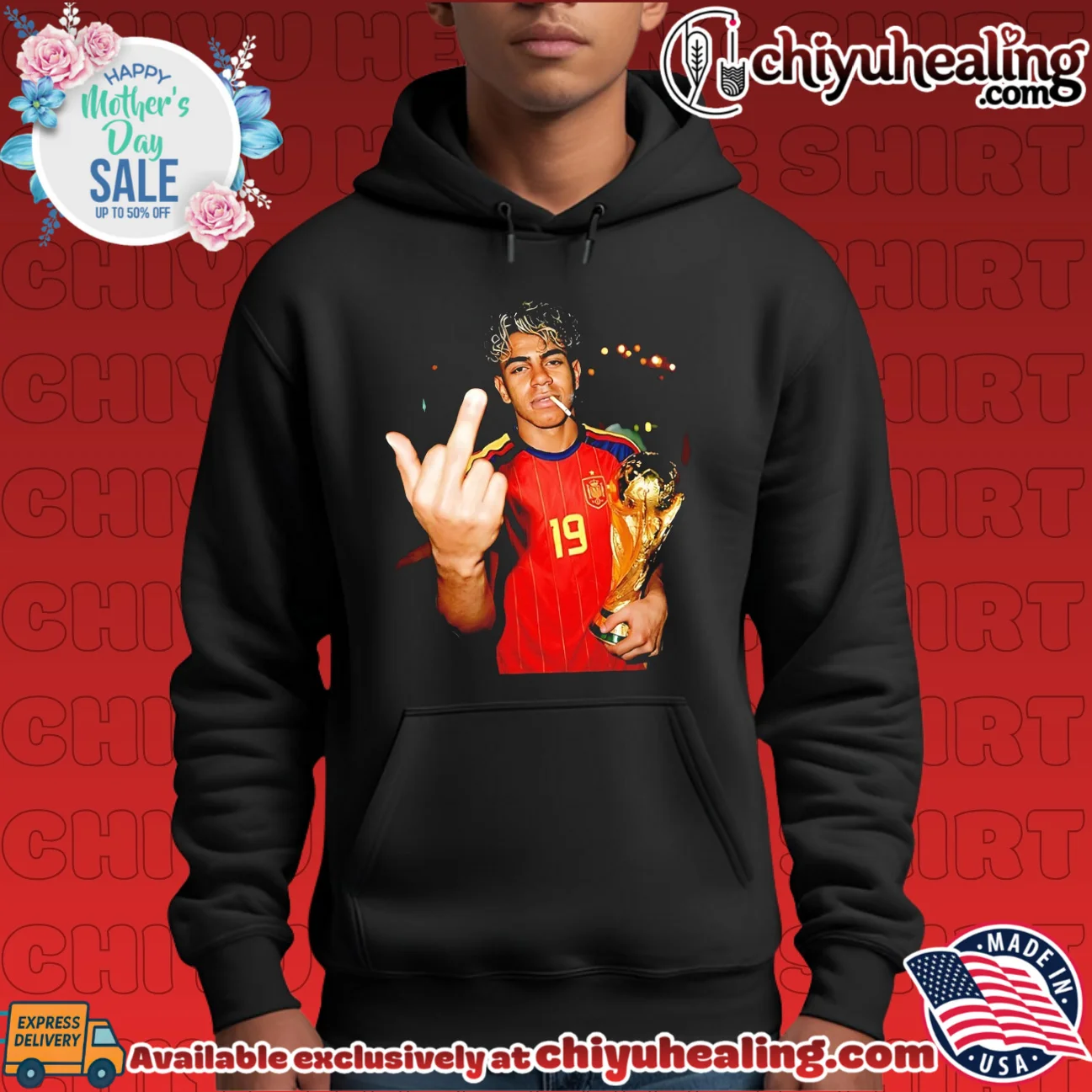 Lamine Yamal middle finger smoking shirt & hoodie Lamine Yamal middle finger smoking shirt & hoodie