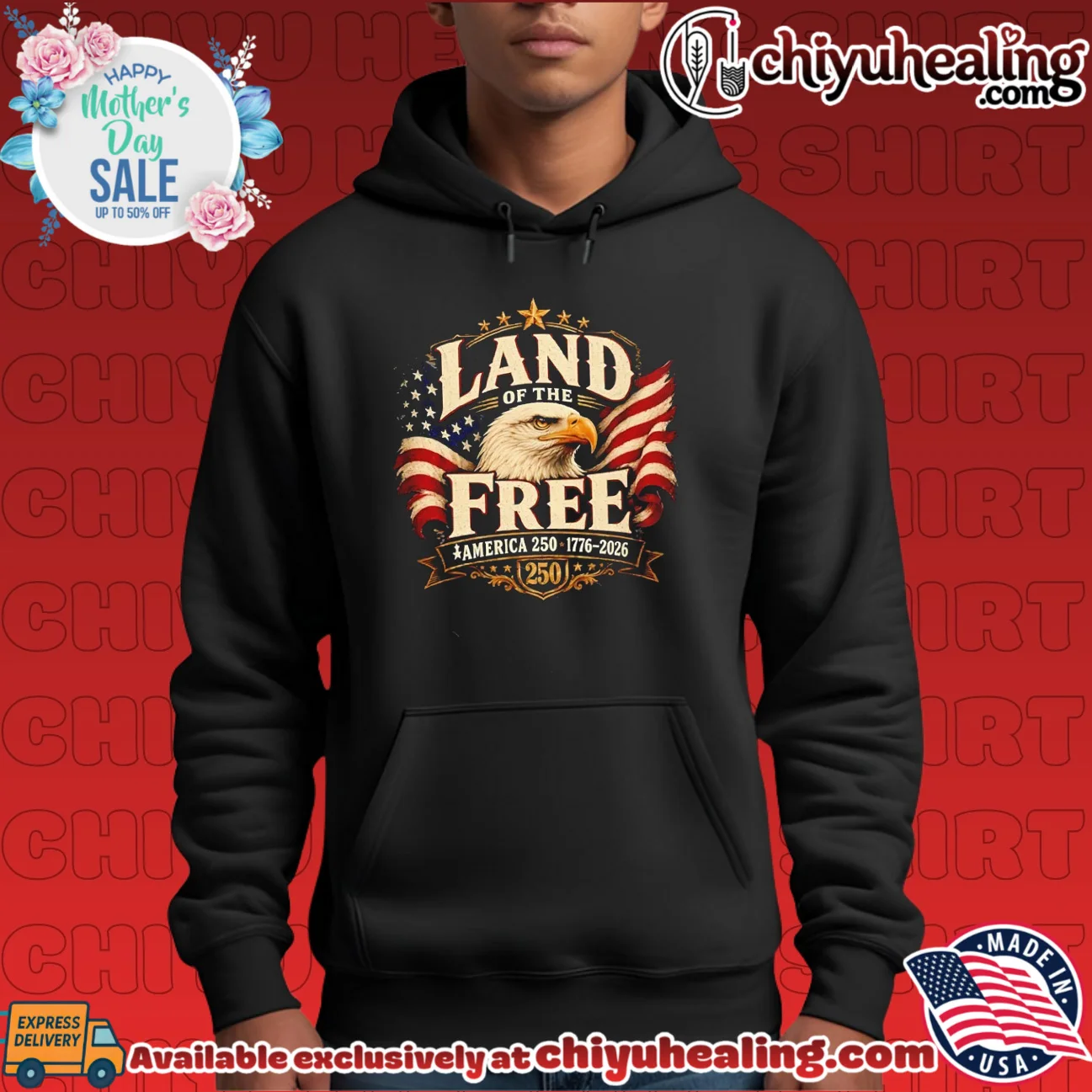 Land of the free America 250 1776-2026 American flag Land of the free America 250 1776-2026 American flag