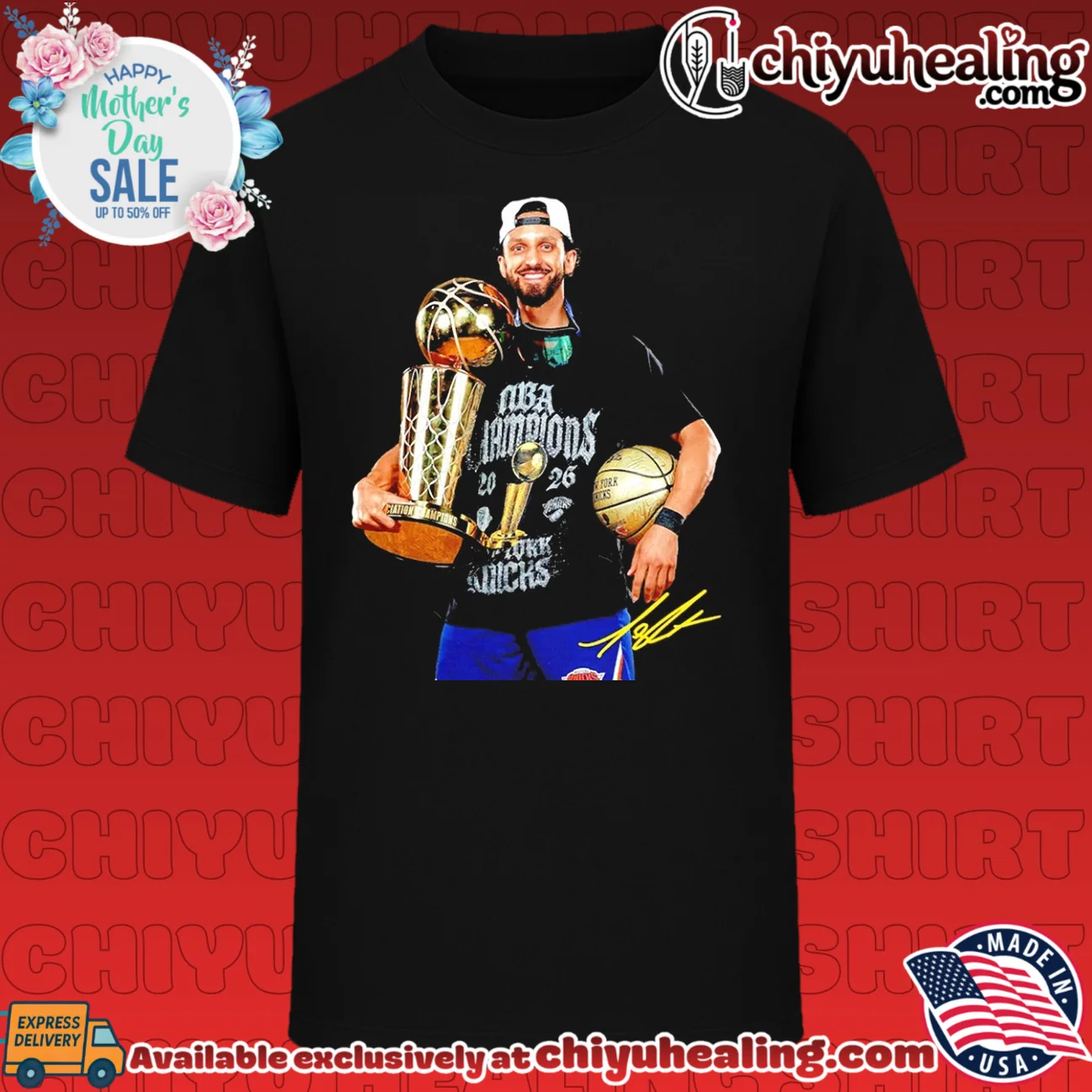 Landry Shamet New York Knicks World Champions 2025-2026 trophy signature