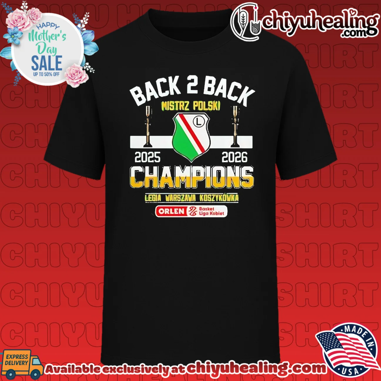 Legia Warsaw Basketball 2025 2026 Polish Champions Back 2 Back shirt & hoodie