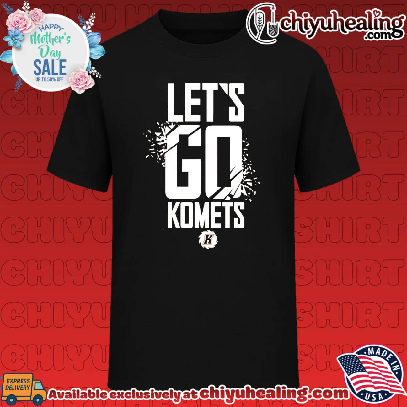 Let's go Komets hockey team logo