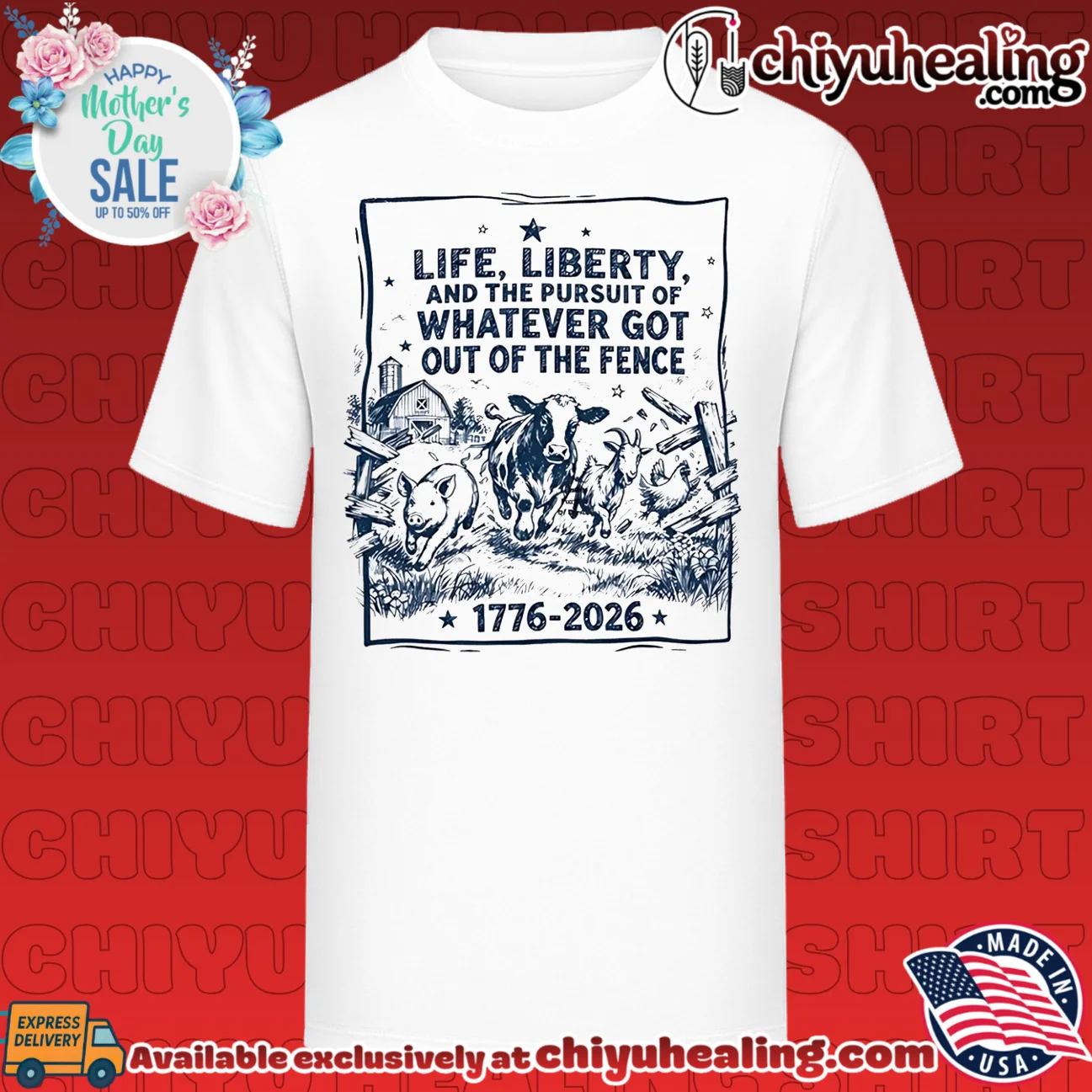 Life liberty and the pursuit of whatever got out of the fence 1776-2026 vintage shirt & hoodie