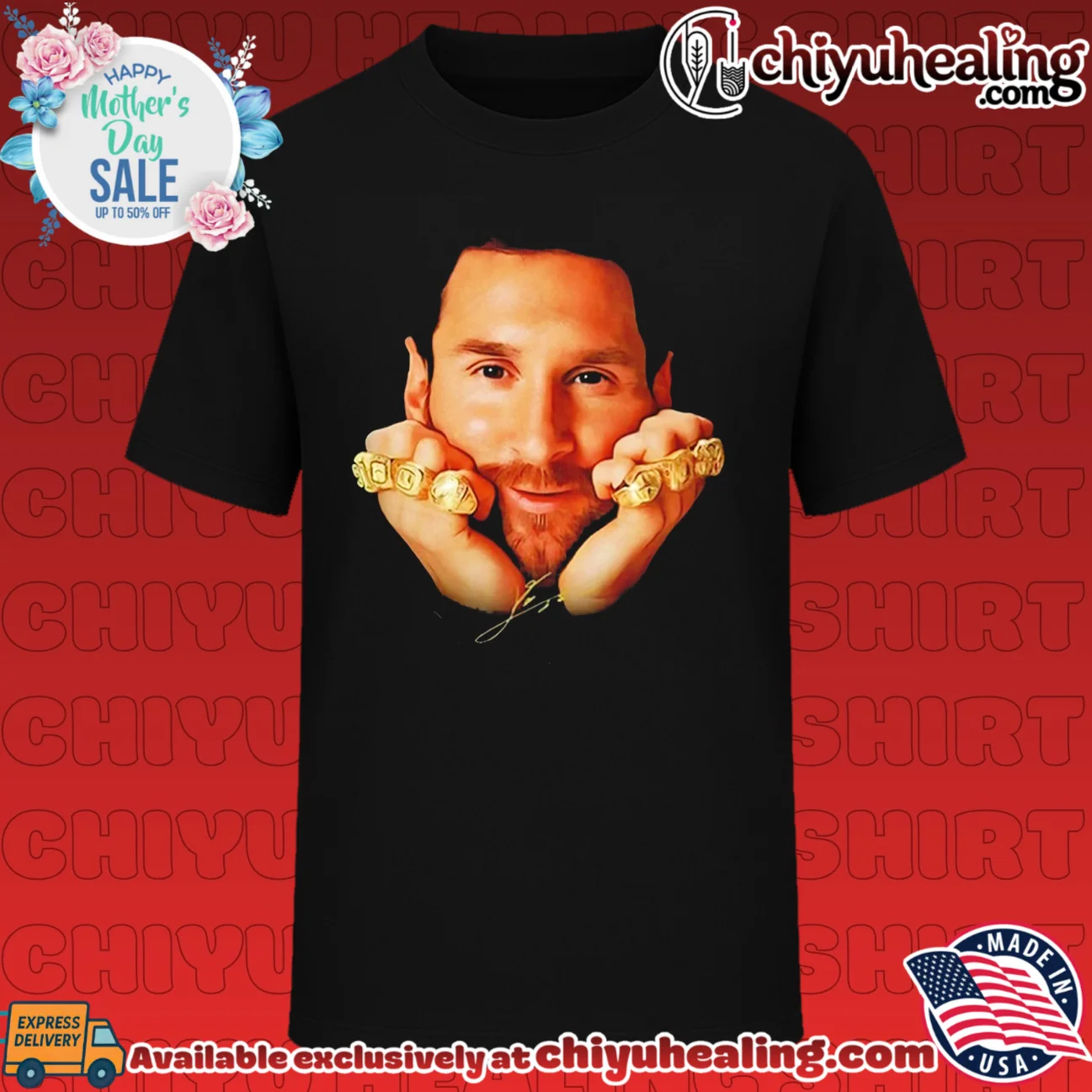 Lionel Messi 8 Ballon d'Or Gold Rings GOAT shirt & hoodie
