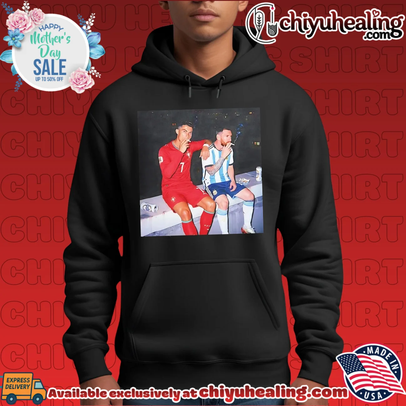 Lionel Messi and Cristiano Ronaldo smoking shirt & hoodie Lionel Messi and Cristiano Ronaldo smoking shirt & hoodie