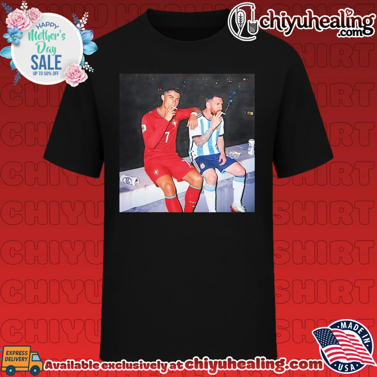 Lionel Messi and Cristiano Ronaldo smoking shirt & hoodie