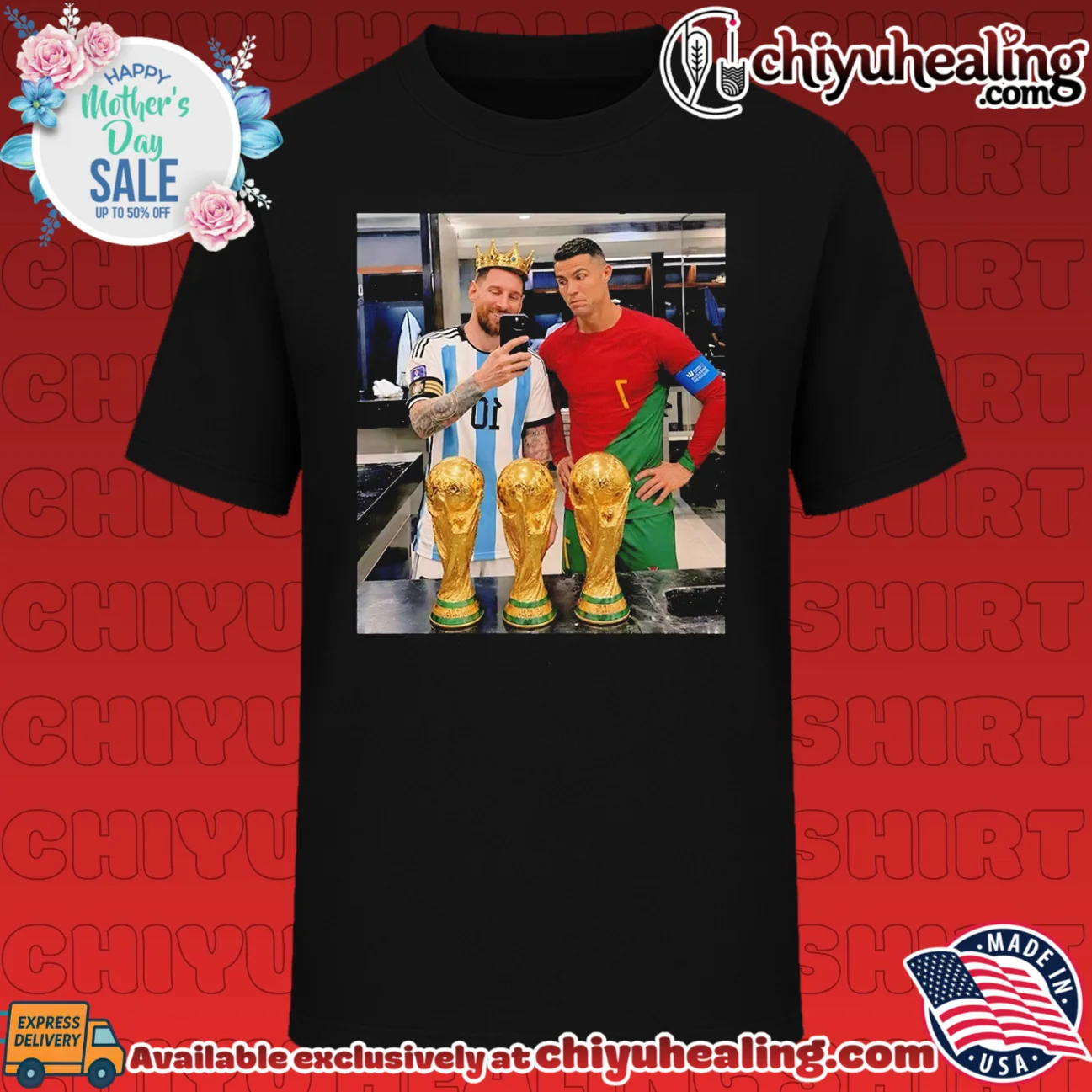 Lionel Messi and Cristiano Ronaldo World Cup Champions vintage shirt & hoodie