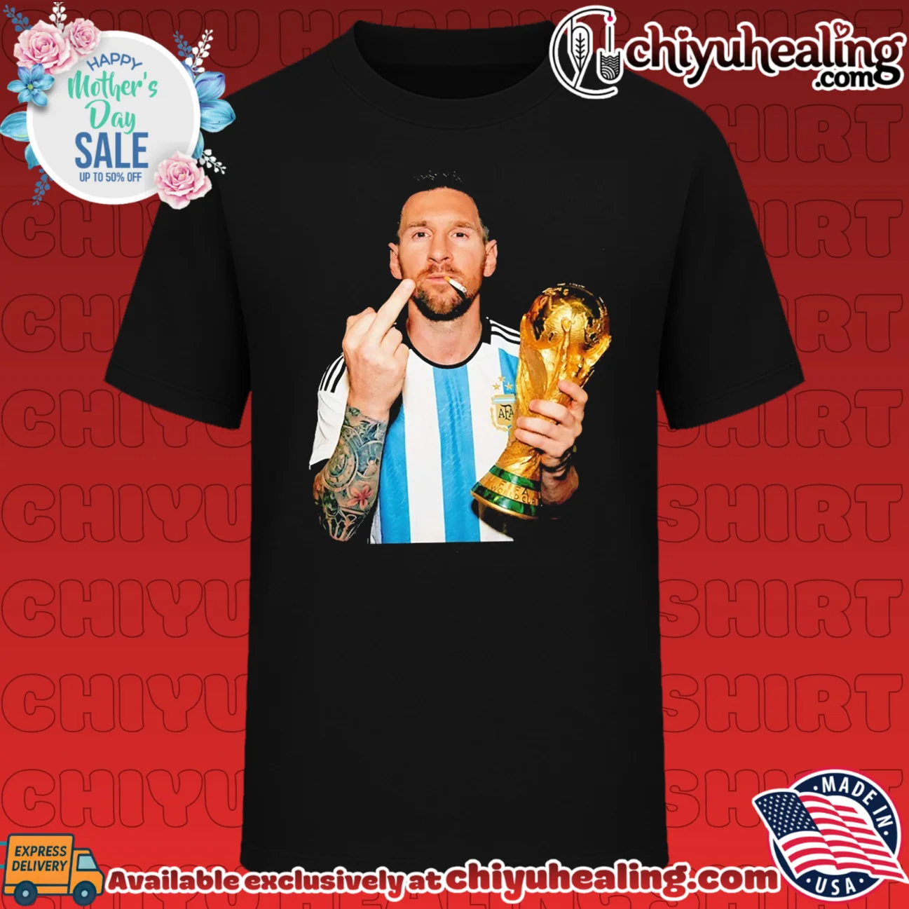 Lionel Messi Argentina National Team World Cup Champion middle finger
