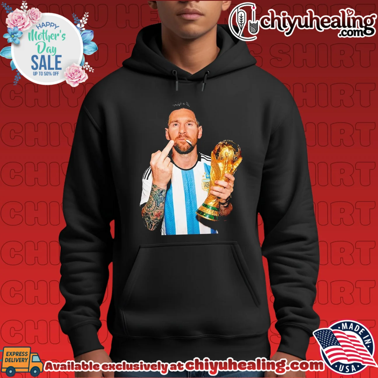 Lionel Messi Argentina National Team World Cup Champion Smoking and Middle Finger shirt & hoodie Lionel Messi Argentina National Team World Cup Champion Smoking and Middle Finger shirt & hoodie