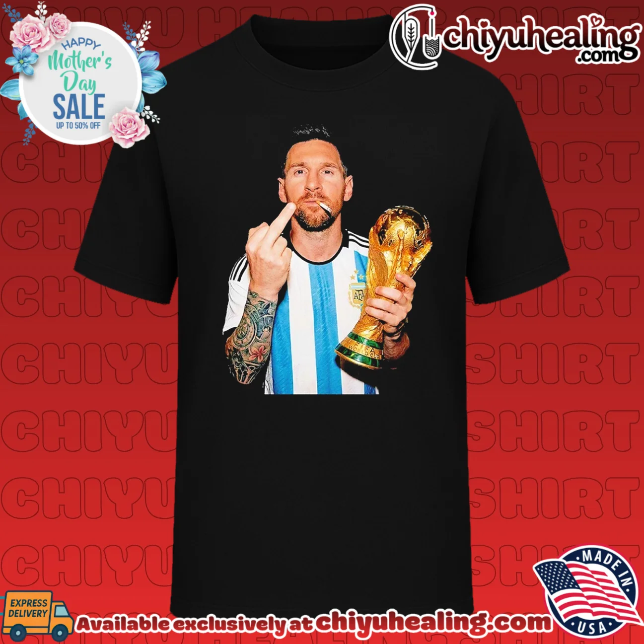 Lionel Messi Argentina National Team World Cup Champion Smoking and Middle Finger shirt & hoodie