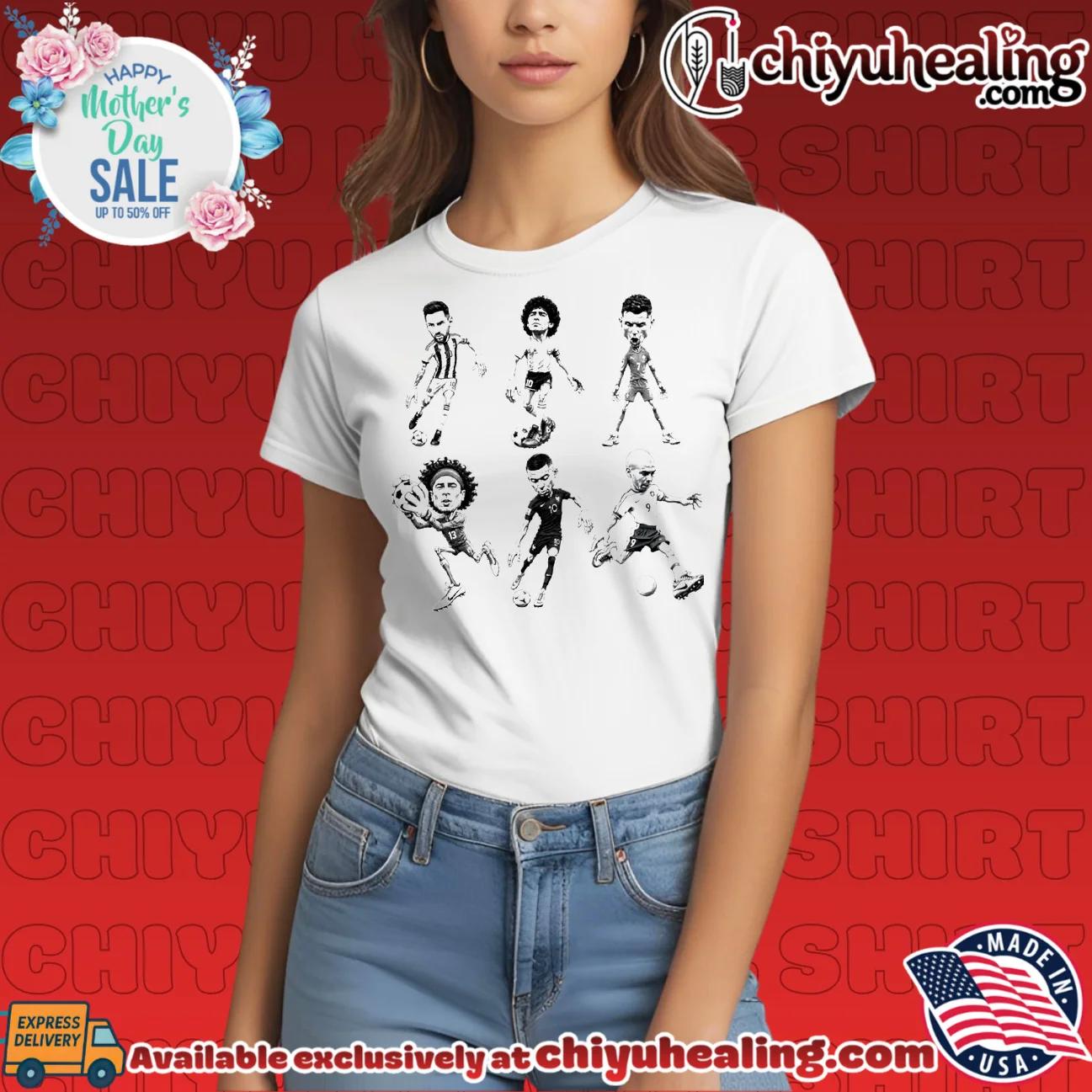 Lionel Messi Diego Maradona Cristiano Ronaldo Guillermo Ochoa Kylian Mbappe and Ronaldo Nazario Caricatures shirt & hoodie Lionel Messi Diego Maradona Cristiano Ronaldo Guillermo Ochoa Kylian Mbappe and Ronaldo Nazario Caricatures shirt & hoodie