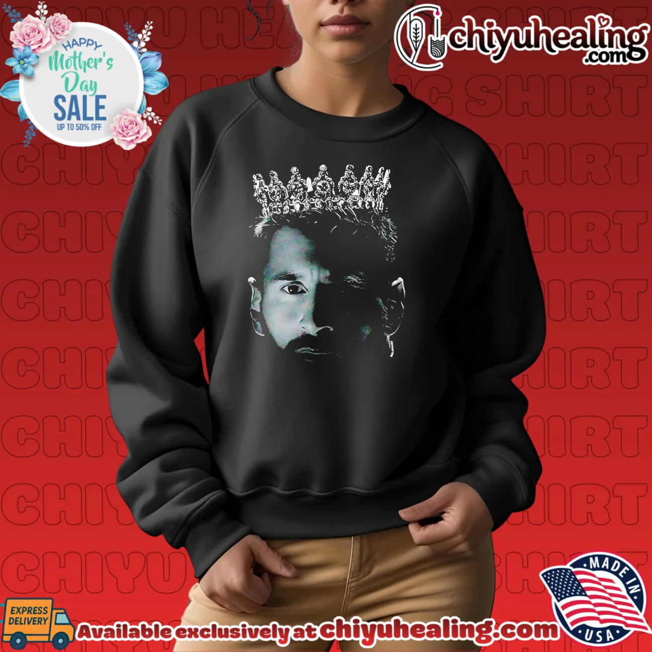 Lionel Messi King Crown Portrait Inter Miami shirt & hoodie Lionel Messi King Crown Portrait Inter Miami shirt & hoodie