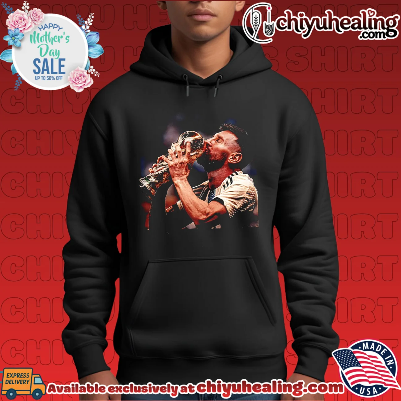 Lionel Messi Kissing the FIFA World Cup Trophy Argentina shirt & hoodie Lionel Messi Kissing the FIFA World Cup Trophy Argentina shirt & hoodie