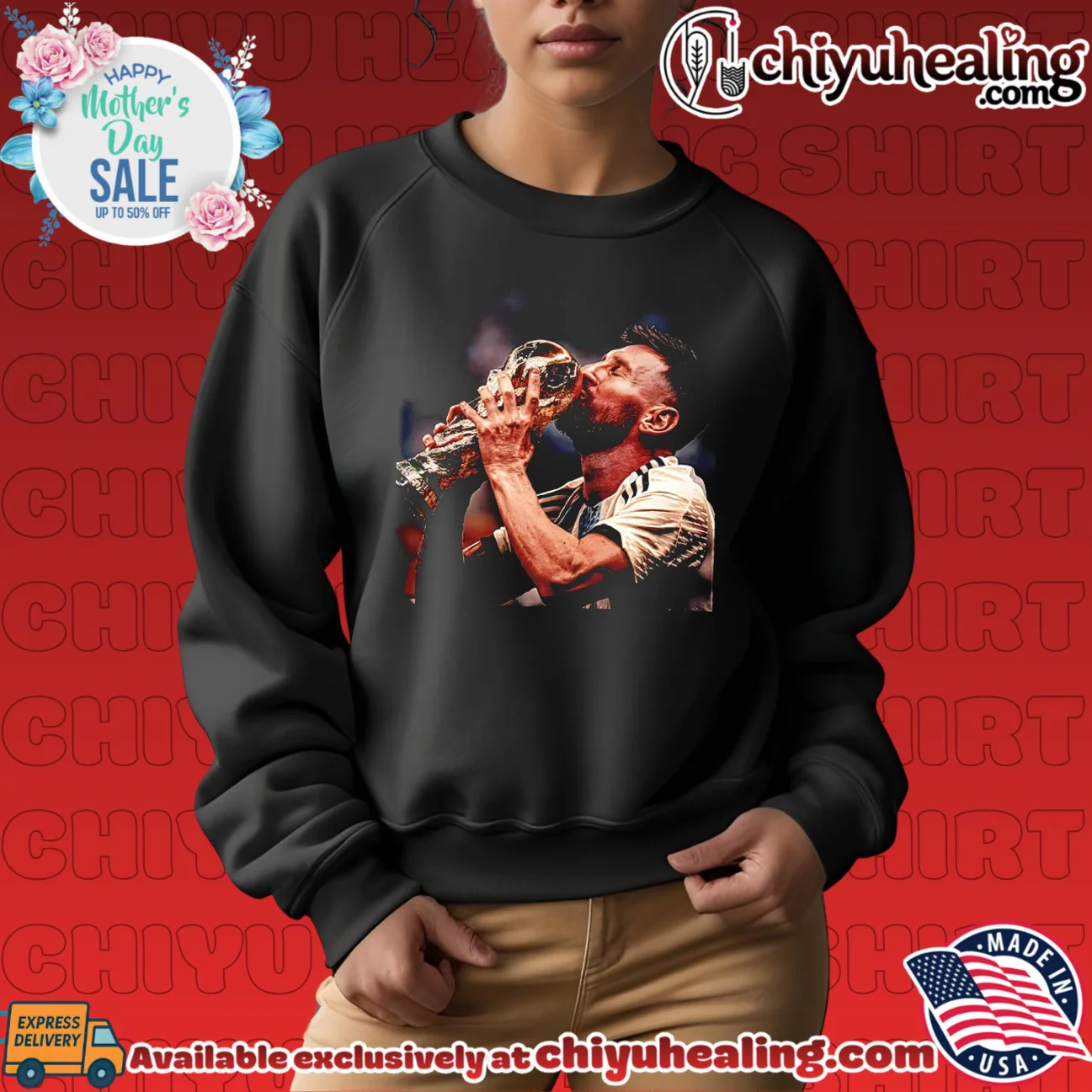 Lionel Messi Kissing the FIFA World Cup Trophy Argentina shirt & hoodie Lionel Messi Kissing the FIFA World Cup Trophy Argentina shirt & hoodie