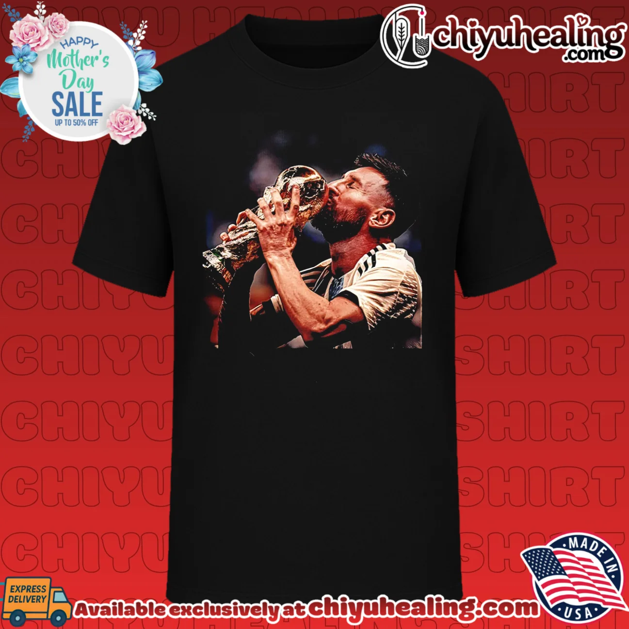 Lionel Messi Kissing the FIFA World Cup Trophy Argentina shirt & hoodie